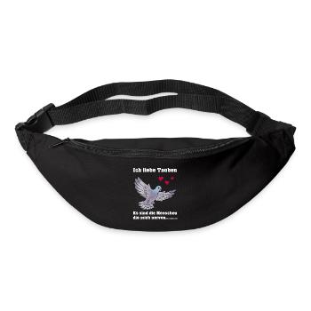Ich liebe Tauben - Gürteltasche - Schwarz - Vorne