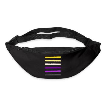 non binary stripe - Sac banane - noir - Devant