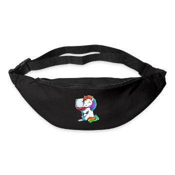 Lustige Wein Einhorn Trinken - Gürteltasche - Schwarz - Vorne