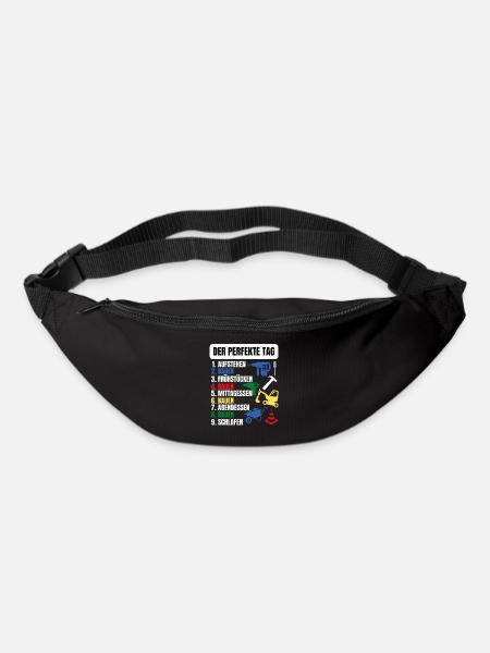 Bau Arbeit Geschenk Bagger Maurer Baustelle Tag - Gürteltasche - Schwarz