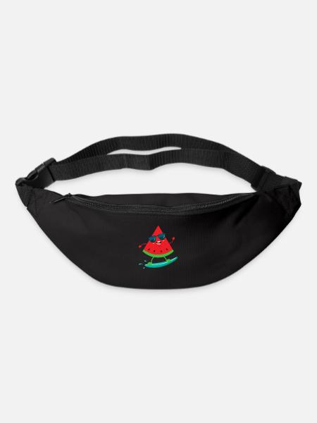 Wassermelone surfen Melone Sommer Obst Design - Gürteltasche - Schwarz