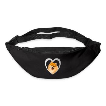 I Love my Zwergspitz - Hund Herz - Zwergspitz - Gürteltasche - Schwarz - Vorne