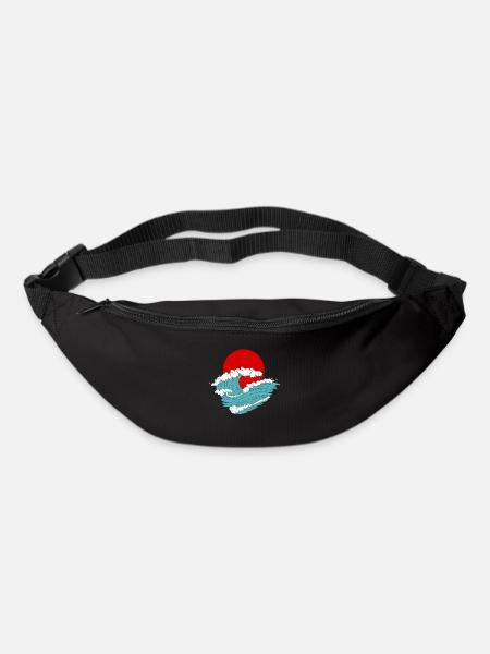 Japanische Welle Asiatische retro Tattoo Kunst - Gürteltasche - Schwarz