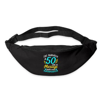50e Anniversaire De Mariage Humour Cadeau - Sac banane - noir - Devant