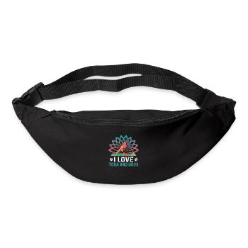 J’aime le yoga et les chiens drôles de yoga chiens Asana - Sac banane - noir - Devant