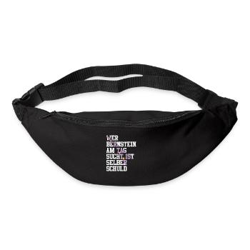 Bernstein Strand Urlaub Lampe Ostsee Geschenkidee - Gürteltasche - Schwarz - Vorne