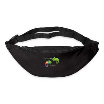 Caméléon drôle de lézard blague reptiles drôles - Sac banane - noir - Devant