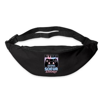 Future Grand Soeur Gamer Annonce Grossesse Geek - Sac banane - noir - Devant