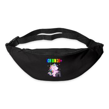 40 Jahre Einhorn ich bin 39+ 40. Geburtstag - Gürteltasche - Schwarz - Vorne