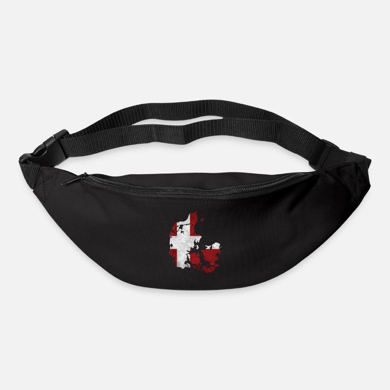 Danemark - frontière dans le drapeau national - Sac banane - noir