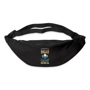 Cooles retro Golfer Shirt für Golfspieler Herren - Gürteltasche - Schwarz - Vorne