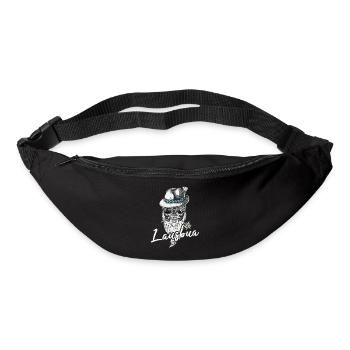 Lausbua Bayern Tracht Totenkopf cool - Gürteltasche - Schwarz - Vorne