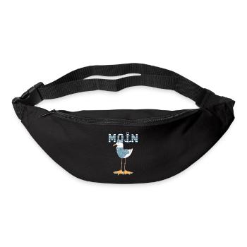 Möwe Moin Norddeutsch cooles Fischer Geschenk - Gürteltasche - Schwarz - Vorne
