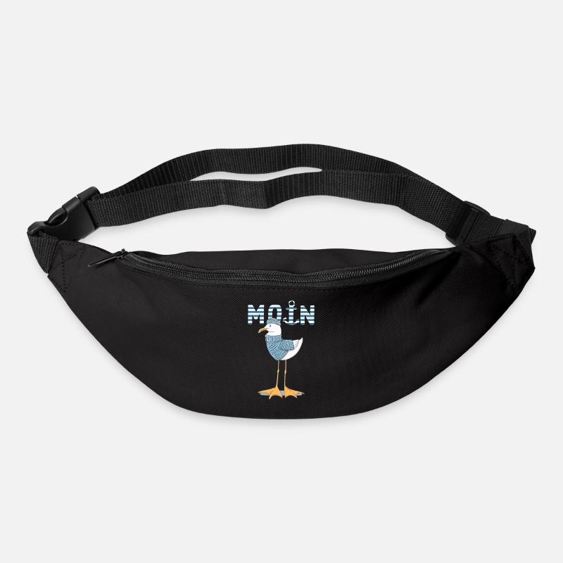 Möwe Moin Norddeutsch cooles Fischer Geschenk - Gürteltasche - Schwarz