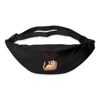 Chat Souris pour toujours Amis Amitié Cœurs - Sac banane - noir - Devant