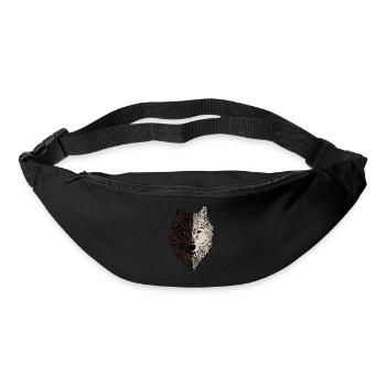 Wolf Tier Motiv Wolfsmotiv braun - Gürteltasche - Schwarz - Vorne