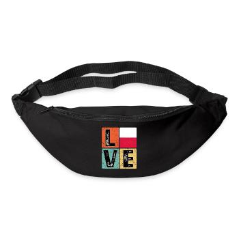 I Love Poland drapeau pour la fierté polonaise - Sac banane - noir - Devant