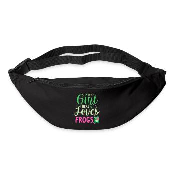 Grenouille Tshirt crapaud têtard - Sac banane - noir - Devant
