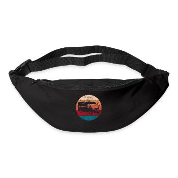 Camping Camper Wohnmobil Van Vintage Geschenk - Gürteltasche - Schwarz - Vorne