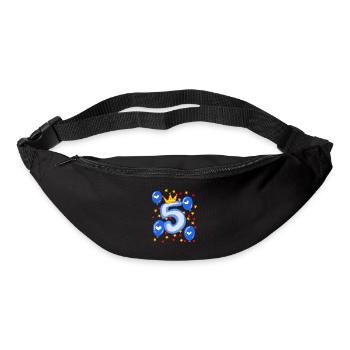 5ème Anniversaire Jeunes Ballons Couronne Étoiles - Sac banane - noir - Devant