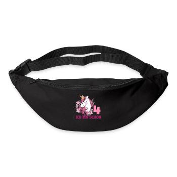 4. Geburtstag Mädchen 4 Jahre Pferd Pferde Einhorn - Gürteltasche - Schwarz - Vorne