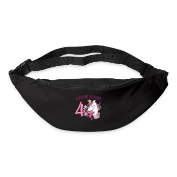 4. Geburtstag Mädchen 4 Jahre Pferd Pferde Einhorn - Gürteltasche - Schwarz - Vorne