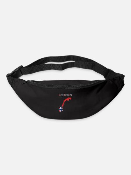 Norwegen Landkarte Kunstdesign - Gürteltasche - Schwarz