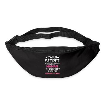 J'ai un secret je vais être grande sœur cadeau - Sac banane - noir - Devant