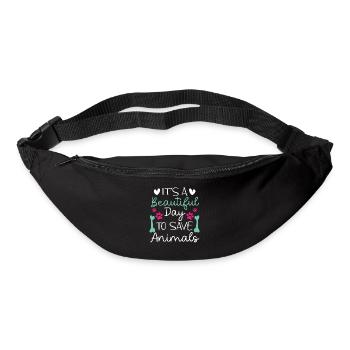 Guter Tag Zum Tiere Retten - Gürteltasche - Schwarz - Vorne