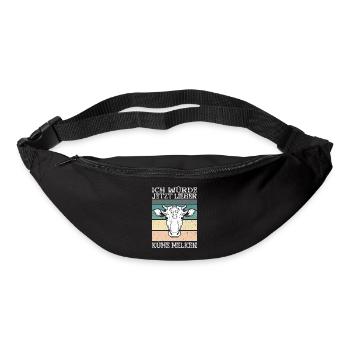 Ich Würde Jetzt Lieber Kühe Melken Kuhliebhaber - Gürteltasche - Schwarz - Vorne