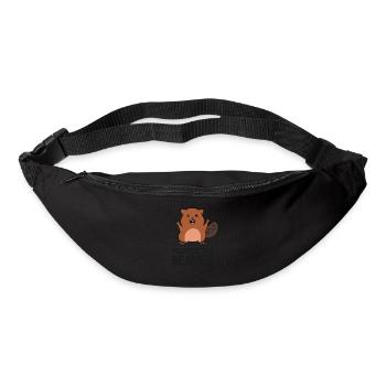 Respecte le castor aime le castor - Sac banane - noir - Devant