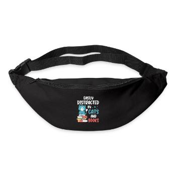 Easily Distracted By Cats and Books for Cat Book - Gürteltasche - Schwarz - Vorne