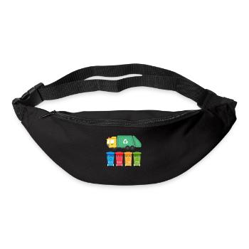 J'aime les camions-poubelles - Sac banane - noir - Devant