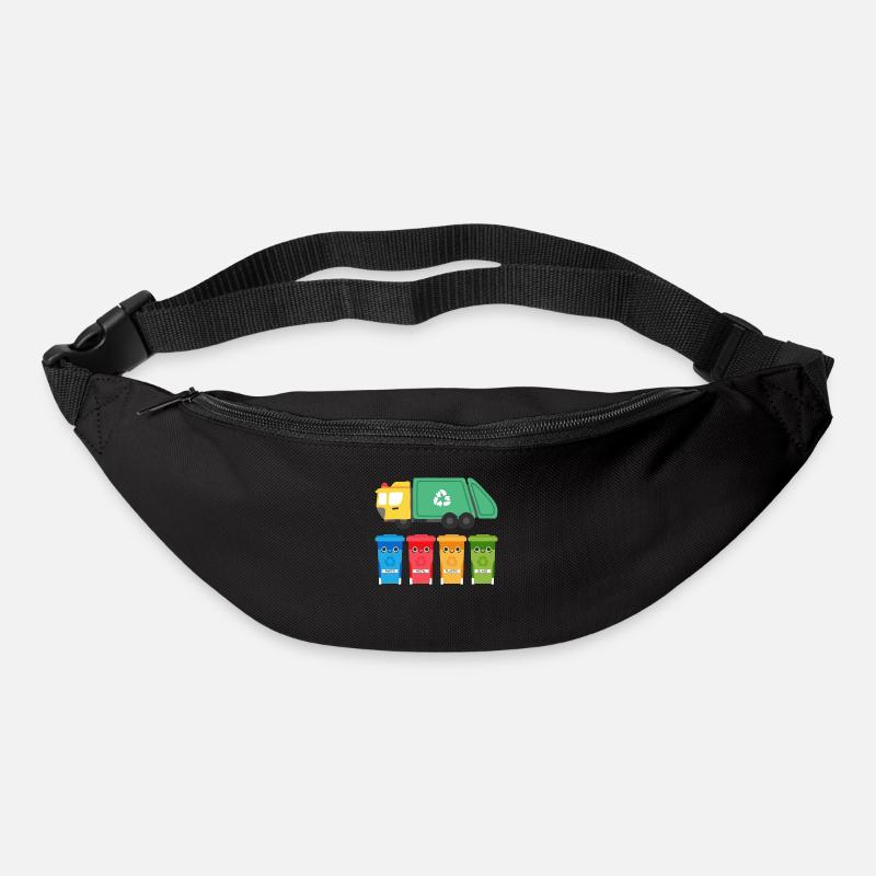 J'aime les camions-poubelles - Sac banane - noir