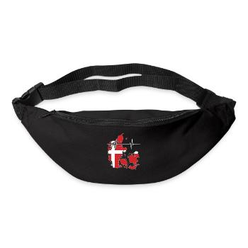 Danemark Herzschlag Flagge Vintage Danemark - Sac banane - noir - Devant
