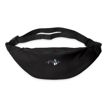 Finlande Herzschlag Flagge Vintage Finlande - Sac banane - noir - Devant