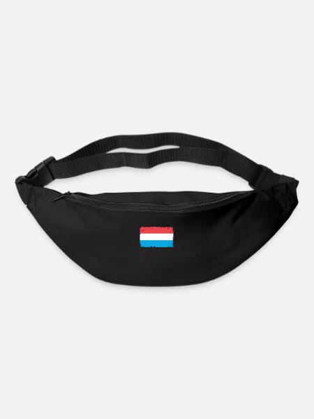 Luxembourg Herzschlag Flagge Vintage Luxembourg - Sac banane - noir