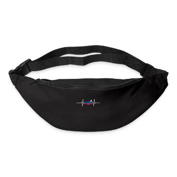 Russie Battements de cœur Drapeau Russie - Sac banane - noir - Devant