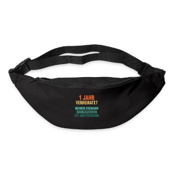 1 Jahr verheiratet lustig 1. Hochzeitstag - Gürteltasche - Schwarz - Vorne