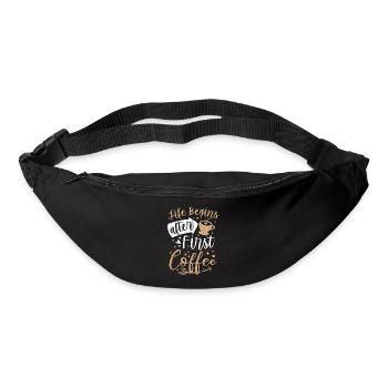 Kaffee Tshirt Käffchen Café Coffee Latte Espresso - Gürteltasche - Schwarz - Vorne