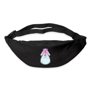 Schwein Braut Schleier Hochzeit - Gürteltasche - Schwarz - Vorne