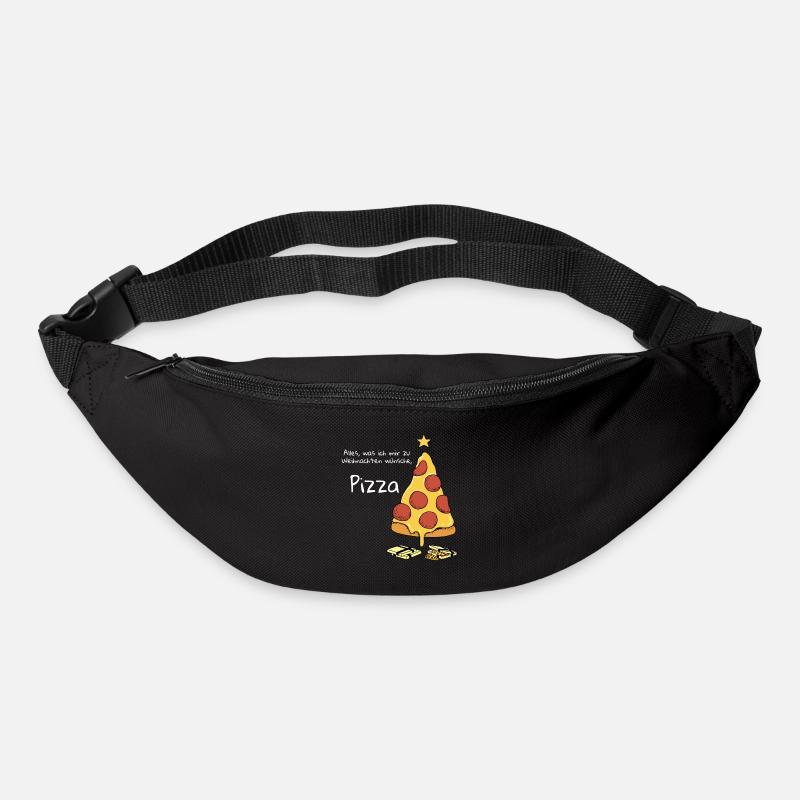 weihnachten Pizza weihnachtsmann geschenk - Gürteltasche - Schwarz