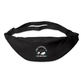 Facilement distrait par les chats et les livres - Sac banane - noir - Devant