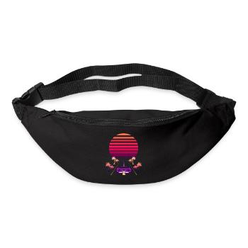 Synthwave Sunset, and Retro 80s Sport Fast Car - Bum bag - black - Front