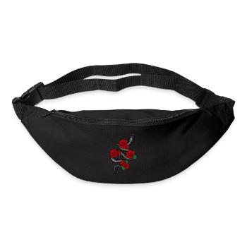 Aesthetic Soft Grunge Snake With Red Roses graphic - Bum bag - black - Front