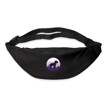 Schnauzer Hund Retro Vintage Retrowave - Gürteltasche - Schwarz - Vorne