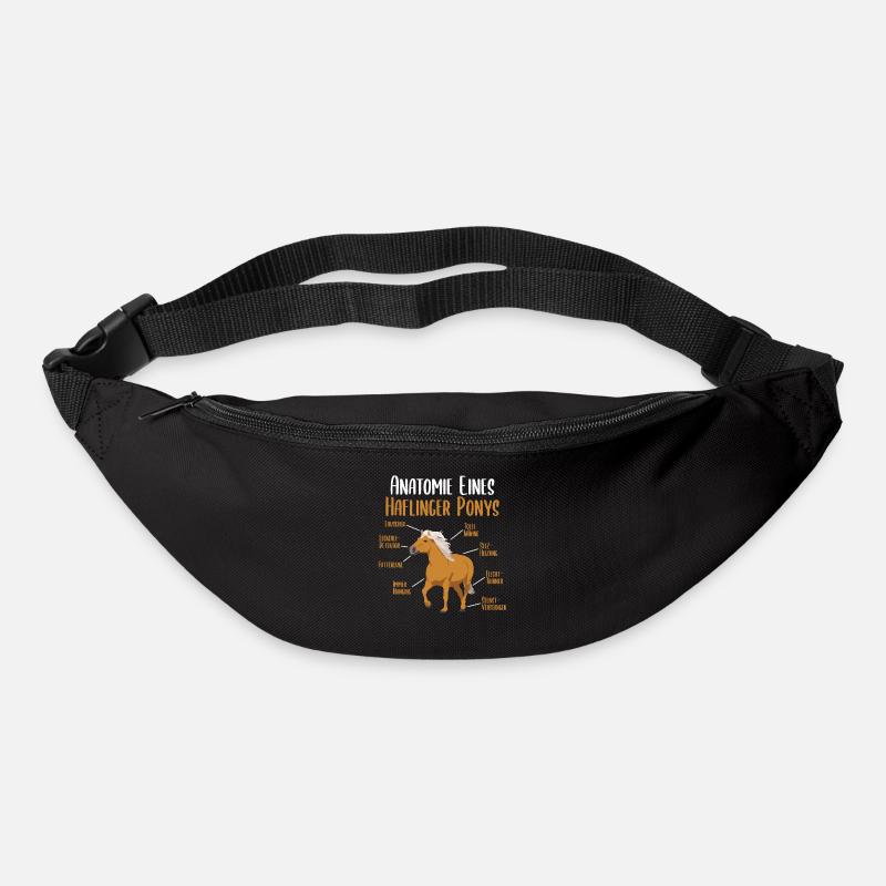 Anatomie eines Haflinger Ponys - Haflinger Pferd - Gürteltasche - Schwarz