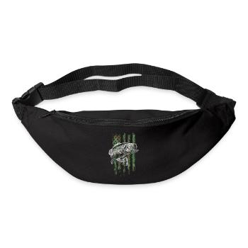 Bass Fishing Camouflage Flag Big Mouth Fisherman H - Gürteltasche - Schwarz - Vorne