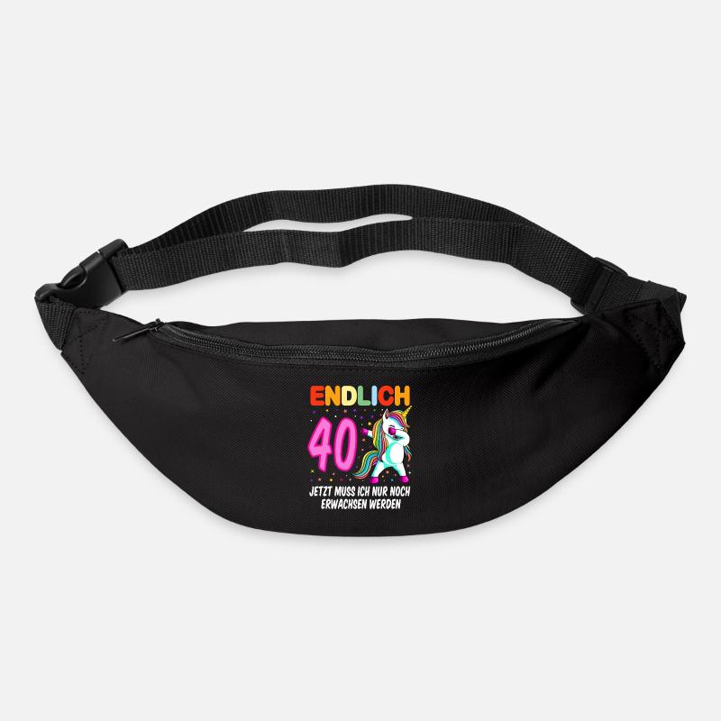 40. Geburtstag Einhorn 40 Jahre 40. Jubiläum Fun - Gürteltasche - Schwarz
