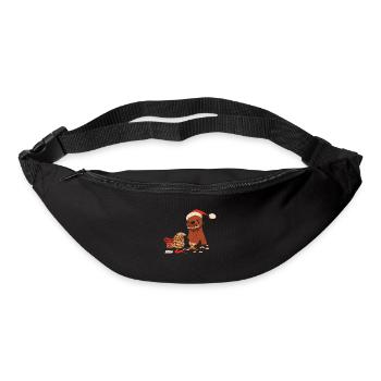 Loutre douce avec biscuits et bonnet de Noël Merry - Sac banane - noir - Devant